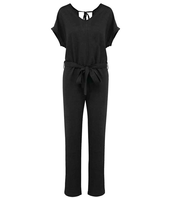 Spasso Ladies Short Sleeve Linen Knit Jumpsuit