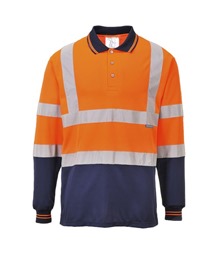 Hi-Vis Contrast Polo Shirt L/S