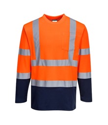 Hi-Vis Cotton Comfort Contrast T-Shirt L/S